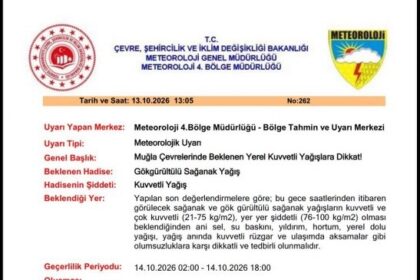 Muğla İçin Kuvvetli Yağış Uyarısı: Dikkatli ve Tedbirli Olun!